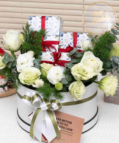 Premium bird nest with flowers 04